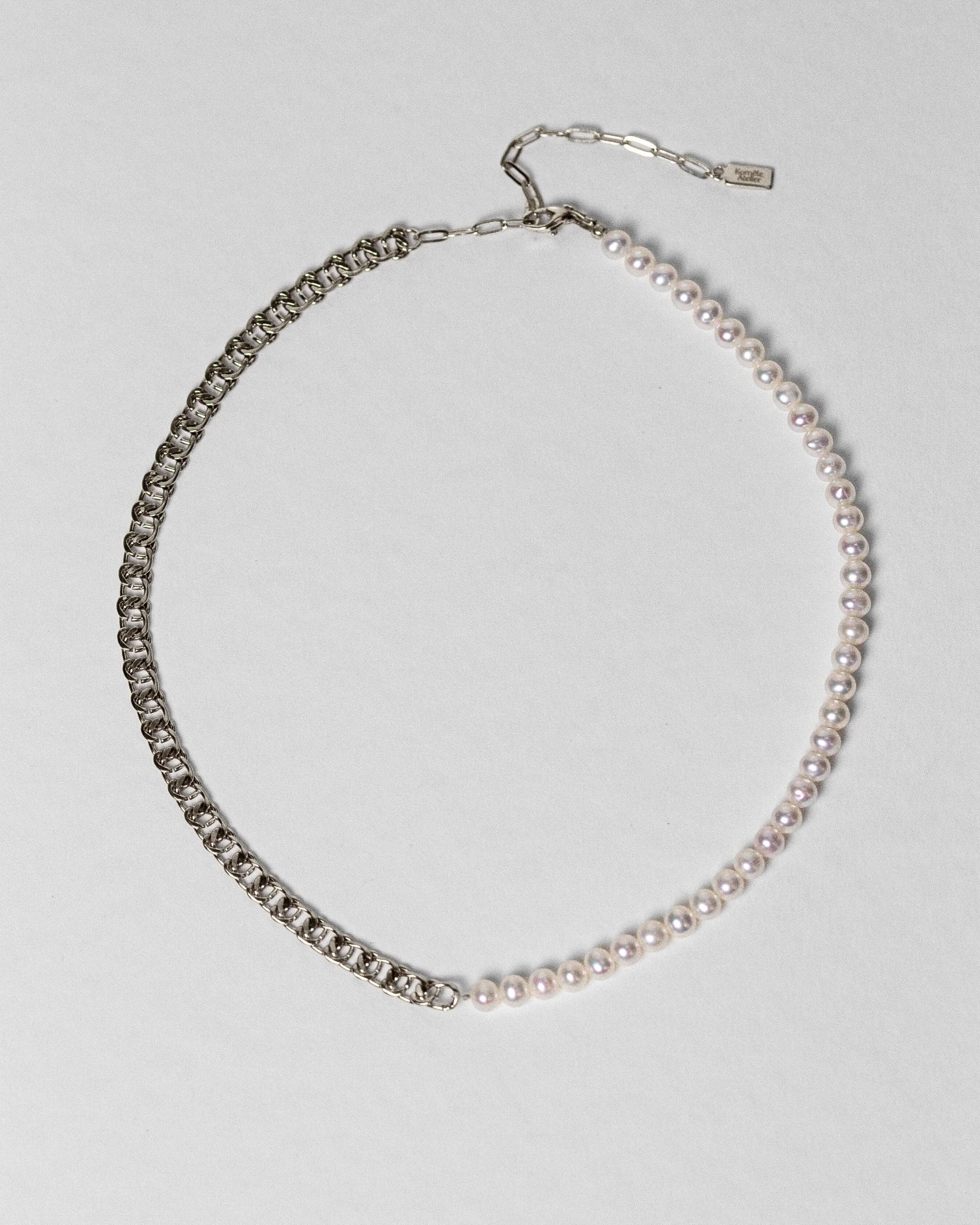 Collier Moonlight perles d'eau douce & acier inoxydable