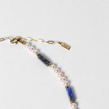 Collier Eternal perles d'eau douce & lapis lazuli bleu