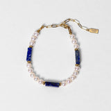 Bracelet Eternal perles d'eau douce & lapis lazuli bleu