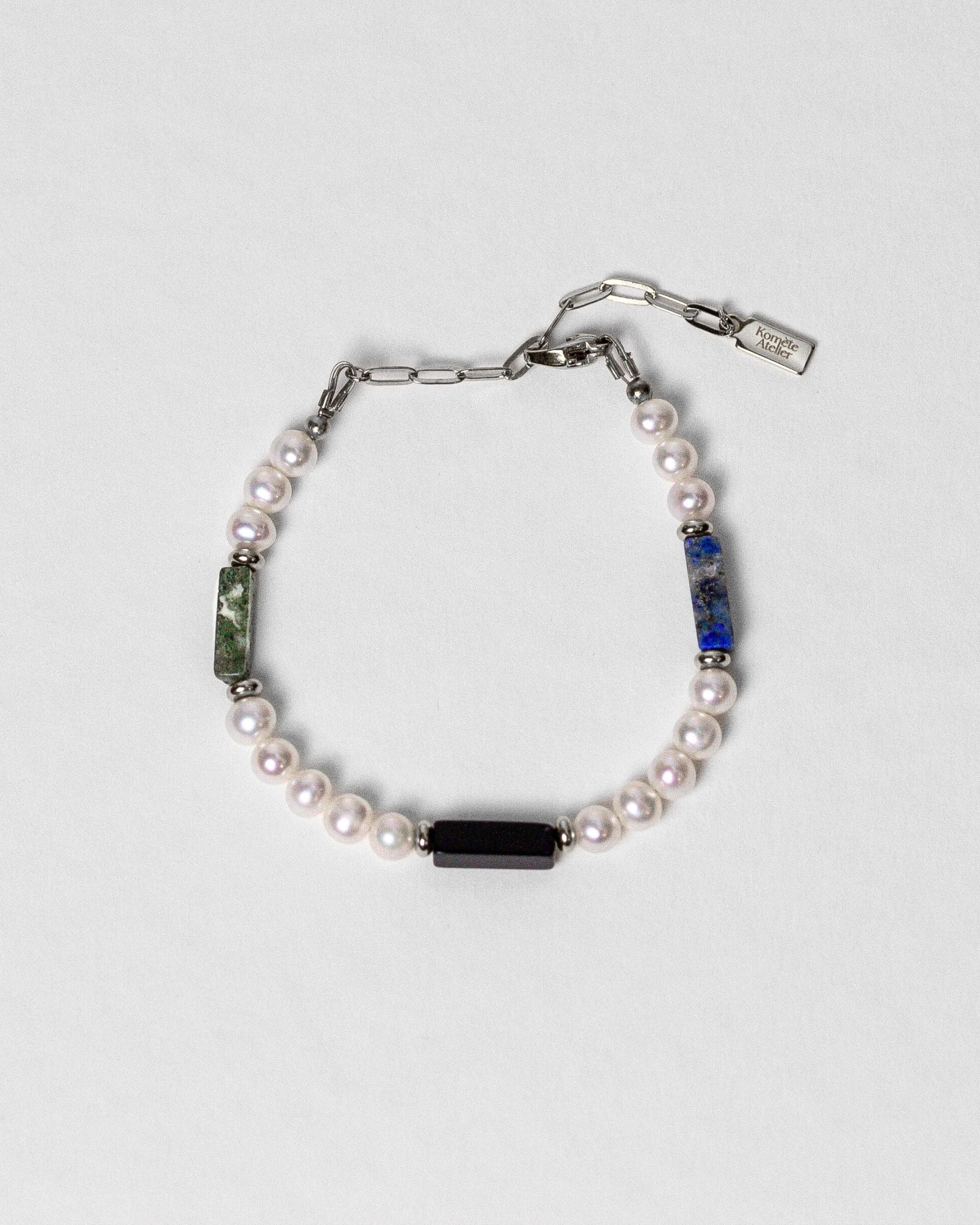 Bracelet Eternal perles d'eau douce & lapis, agate, onyx