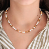 Equinox necklace freshwater pearls & stainless steel